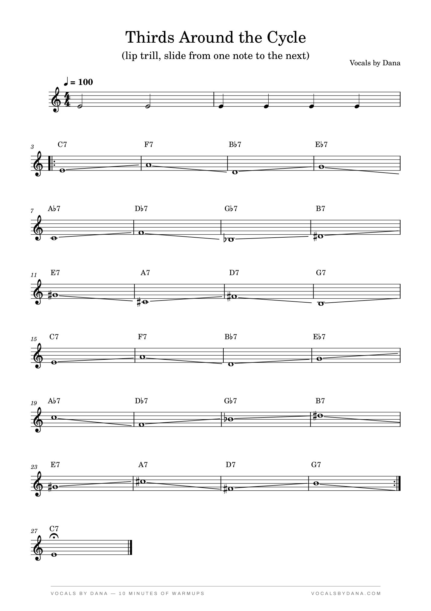 Sheet music for Thirds around the cycle